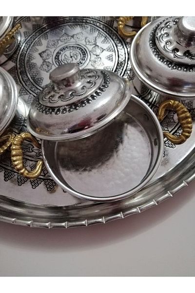 Gulaysenindunyasimardin Copper Breakfast Embroidered Bowl 6 Pieces
