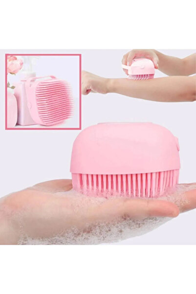 HaLVeY Şampuan Hazneli Silikon Peeling Duş Fırçası