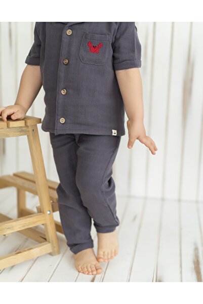 Kirazkids Anthracite Muslin Trousers