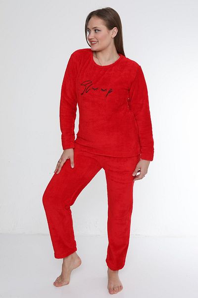 FAMES PİJAMA Wellsoft Thick Winter Fleece Women's Pajama Set