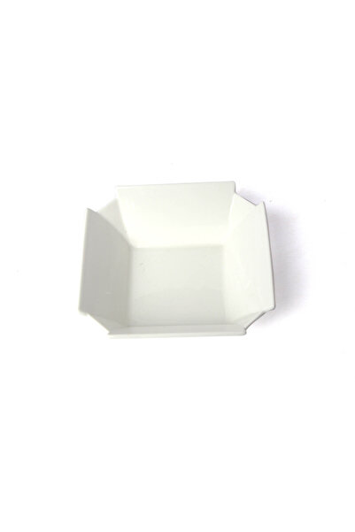 SQUALO Elegant Porcelain Deep Square Bowl with Telted Edges - White - 15x15cm - A24442