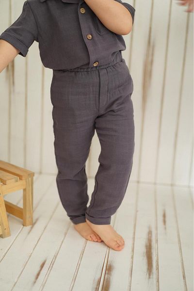 Kirazkids Anthracite Muslin Trousers