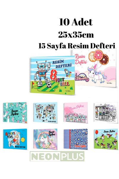 NEON PLUS 10 Wire Picture Books 25x35cm Total 150 Pages (Visual Mixed Will Be Sent)