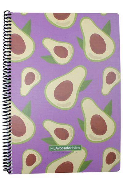 Gıpta Lilac Avocado 5819 - A4 Spiraled Leaf Striped Cardboard Cover Notebook