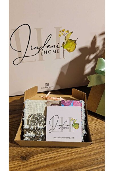 LİNDENİ HOME Set of 6 Silvery Linen Etuval Coffee Presentation Napkins - 15*15 cm