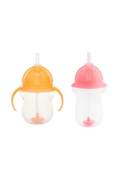 Munchkin Orange and Pink 6 Months+207 ml and 12 Months+297 ml Click Lock Spout Drinking Cup