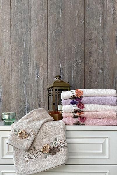MARİBOR LUCAS - %70 Bambu / %30 Pamuk Nakışlı El Havlusu - 6'lı Set 50x90