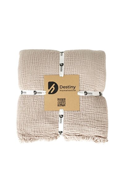 destinyhometex Vizon Renkli 4 Katlı Multi Muslin %100 Pamuk Çift Kişillik Yatak Örtüsü/Pike 230x250 Cm Battal Boy