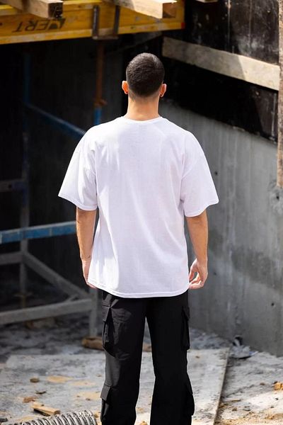 SH WEAR STORE Unisex Crew Neck Printed Oversize T-Shirt - White