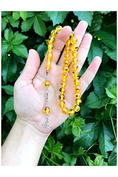 SAY SİLVER TOZ KEHRİBAR KÜRE KESİM KARINCALI TESBİH