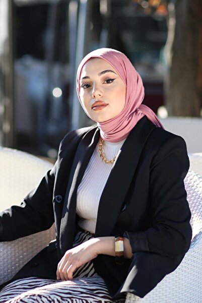 Organic Model de șal din bumbac pieptănat Hijab roz bomboane