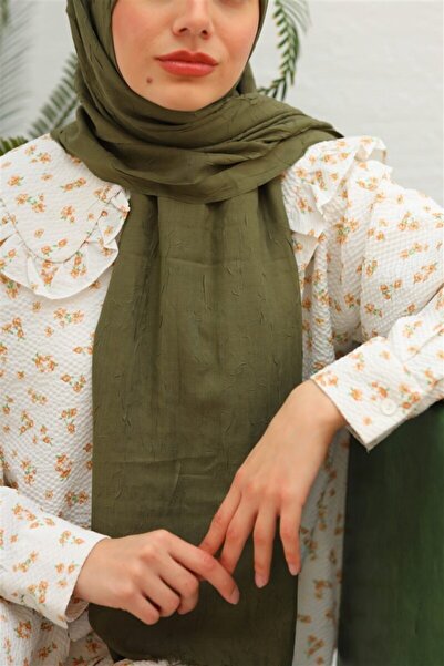 LİNASCARFS Bamboo Kraş Shawl Forest Green