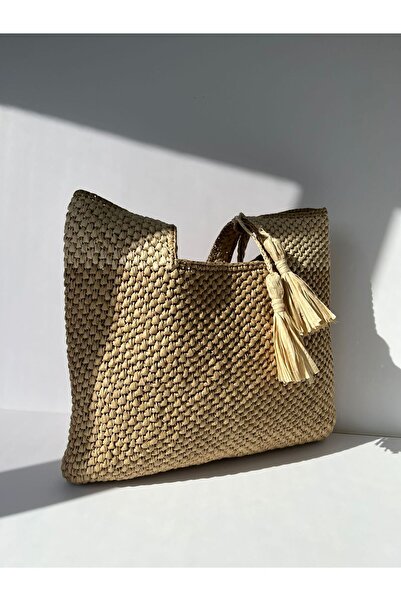 JINJI HANDMADE GOODS ÖRGÜ ÇANTA RAFYA İP