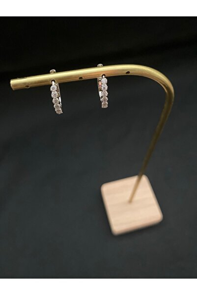 ŞİVE81 SILVER TAŞLI HALKA KÜPE