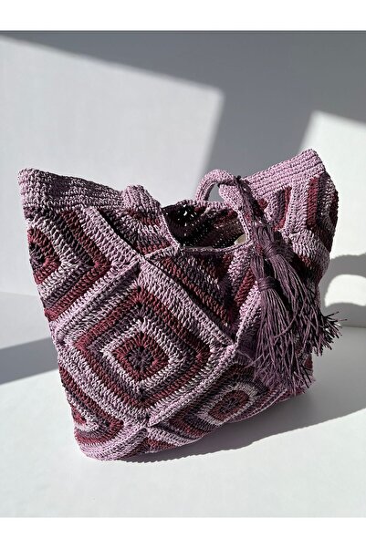 JINJI HANDMADE GOODS ÖRGÜ ÇANTA RAFYA İP