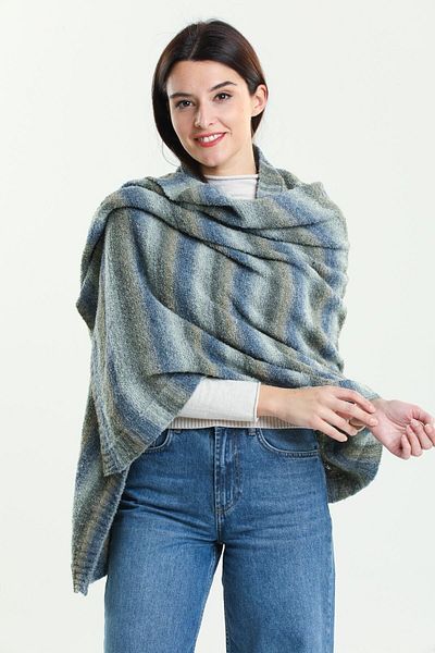 Ocean Colorful Knitwear Shoulder Shawl