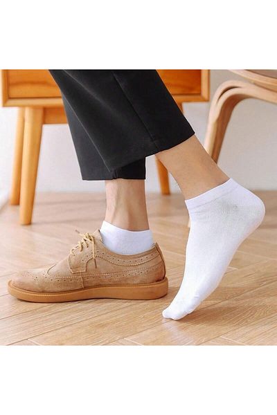 Mudizone Λευκά Unisex Sneakers Mesh Κάτω από τον αστράγαλο 1 ζευγάρι κάλτσες