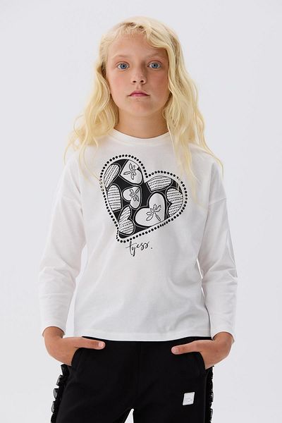 Tyess Bg Store Girl's Ecru T-Shirt