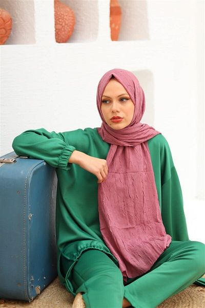 LİNASCARFS Σάλι Bamboo Kraş Dark Rose Dried