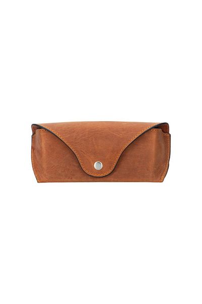 PLM Roan Leather Glasses Case G2 Brown