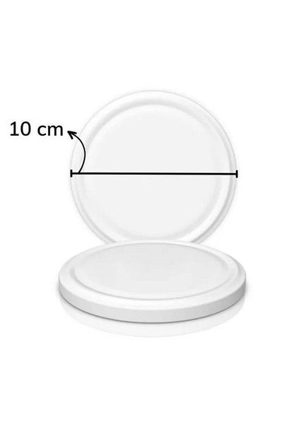 Tiesa Home 6 Pieces 10cm Metal Jar Lid White