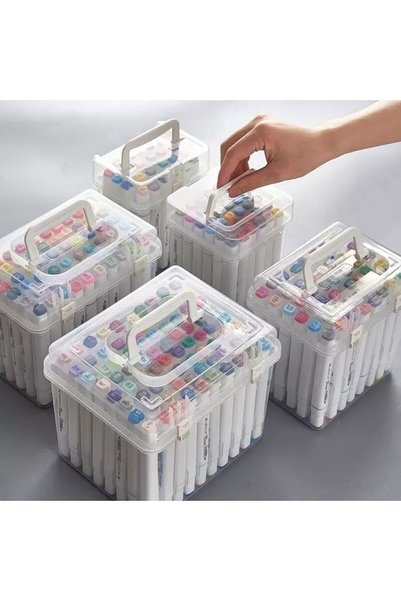 parti hediye sepeti 36-Piece Double-Ended Marker Pen - With Bag and Stand