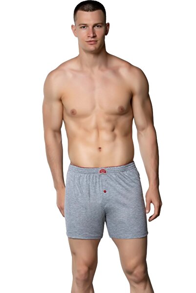 Genel Markalar Erkek Penye Boxer Gri