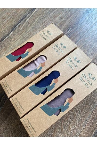 Organic Hijab Combed Cotton Shawl Model - Dark Coral Green