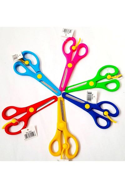Modellino Blue Scissors Protected Blunt Tip Spring Office and School Scissors Number 555 Children's Scissors