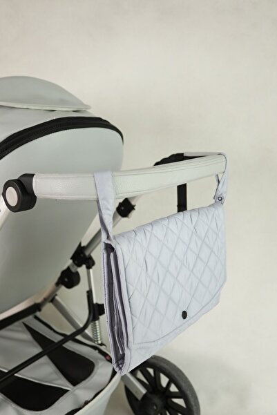 m montefair حقيبة حفاضات مبطنة مقاومة للماء - رمادي لامع 33x69 سم