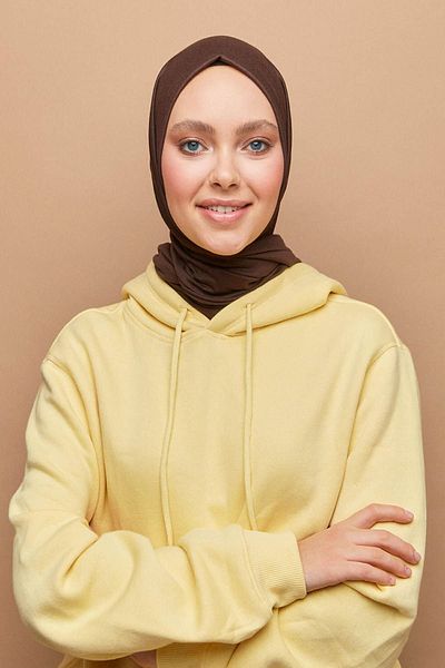 Larissa Scarf Combed Cotton Shawl Brown