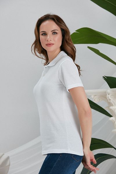 GİRGİNHOME Bílé dámské tričko Polo Neck