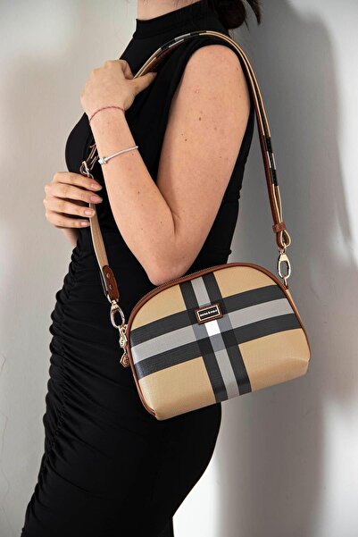 Silver Polo Γυναικεία τσάντα χιαστί Beige - Tan Nv765