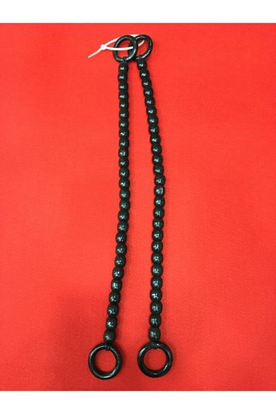 tuhafiyeci Bead Detailed Wooden Handle Bag