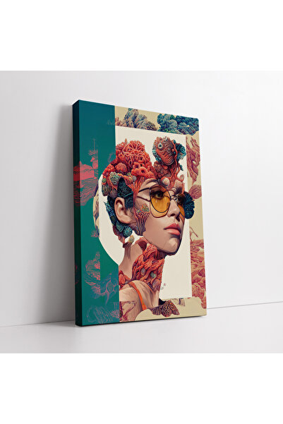 KOSS Dijital Nadrealna šarena pop art slika žene na platnu