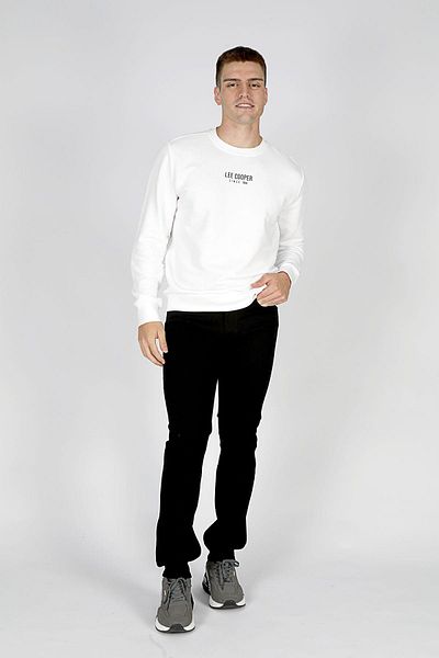 Lee Cooper Men's White O Neck Frose Sweatshirt