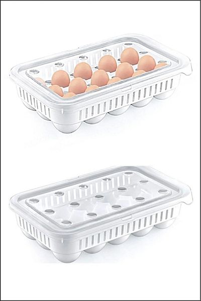 almital mobilya aksesuarları furniture accessories Egg Storage Container 15 Pieces 2 Pieces, Sterile Egg Bowl, Lid Egg Organizer