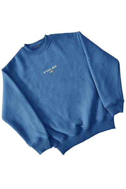 Vatkalimon Boys / Girls Navy Blue Thick Fleece Inside Crew Neck Sweatshirt