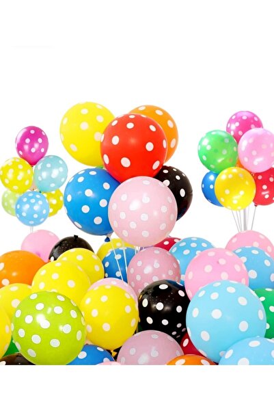 HBK Balon COLORFUL Polka Dot BALLOON 100 PIECES 12"