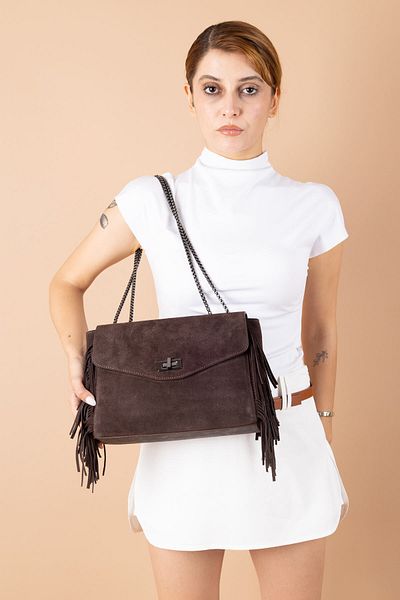 Getcho Dream Women's Genuine Suede Tassel Shoulder Bag and Crossbody Bag