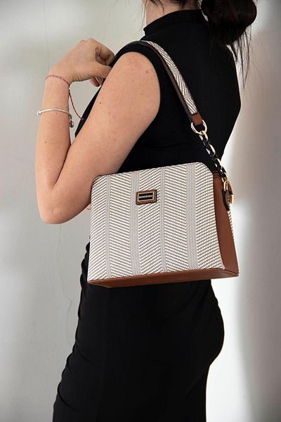 Silver Polo Silver Polo Beige - Taba NV937 Geantă de umăr pentru femei