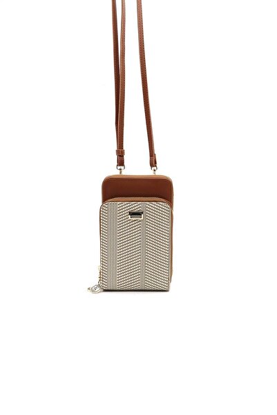 Silver Polo Beige - Tan Sp1011 Women's Wallet Phone Bag with Strap