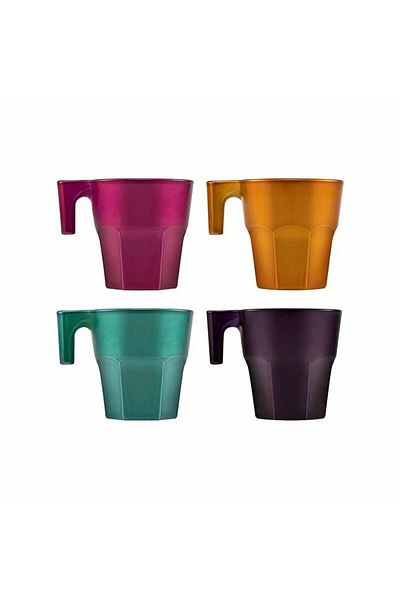 Paşabahçe Espresso Coffee Cup, 4 Pieces, 70 Cc, Tropic Colors