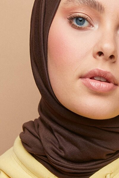 Larissa Scarf Χτενισμένο βαμβακερό σάλι καφέ