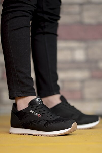 Riccon Černé a bílé krepové unisex tenisky00121057