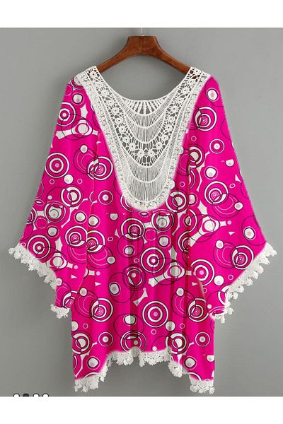 my cherie Back Embroidered Beach Dress with Pompom Detail