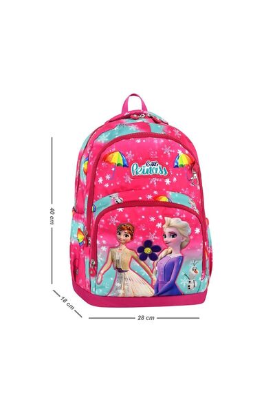 AlphaClub Bag Yeni Sezon Kız Çocuk Su Geçirmez Kumaş Elsa Figürlü Pembe Renk ...