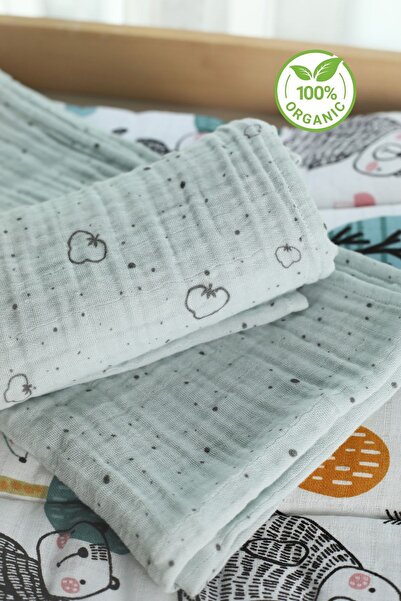 m montefair Pack of 2 Organic Multi-Purpose 80*80 Cm Muslin Kids and Baby Bla...