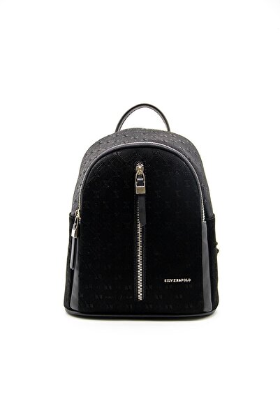 Silver Polo Μαύρο - Μαύρο Γυναικείο Σακίδιο Πλάτης SP901