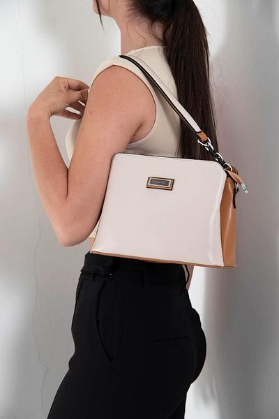 Silver Polo Geantă de umăr pentru femei Camel Beige - Nv937